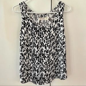 Faded Glory Black and White Cheetah Print Sleeveless Tunic Top, Women's Size S